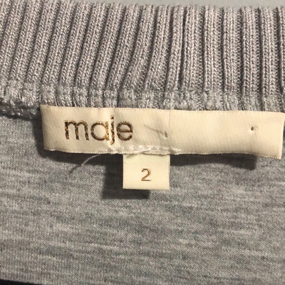 Maje Talia Butterfly Embellished Gray Sweatshirt - Picture 3 of 10